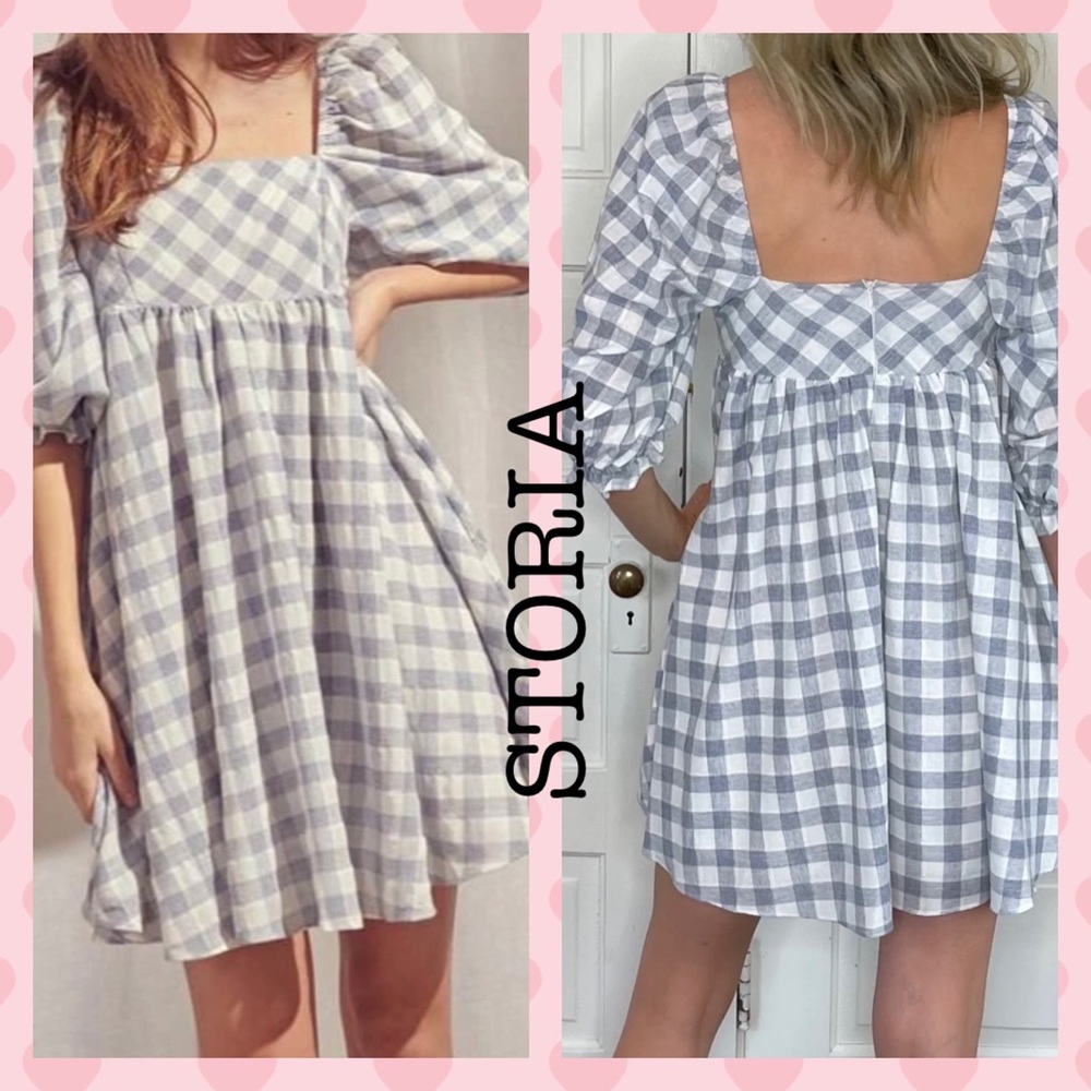 🆕🎀NWT😘 Adorable STORIA Babydoll Plaid Dress